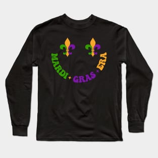 In My Mardi Gras Era Faux Sequin, Fleur De Lis, Mardi Gras Beads Glitter Fat Tuesday (2 Sided) Long Sleeve T-Shirt